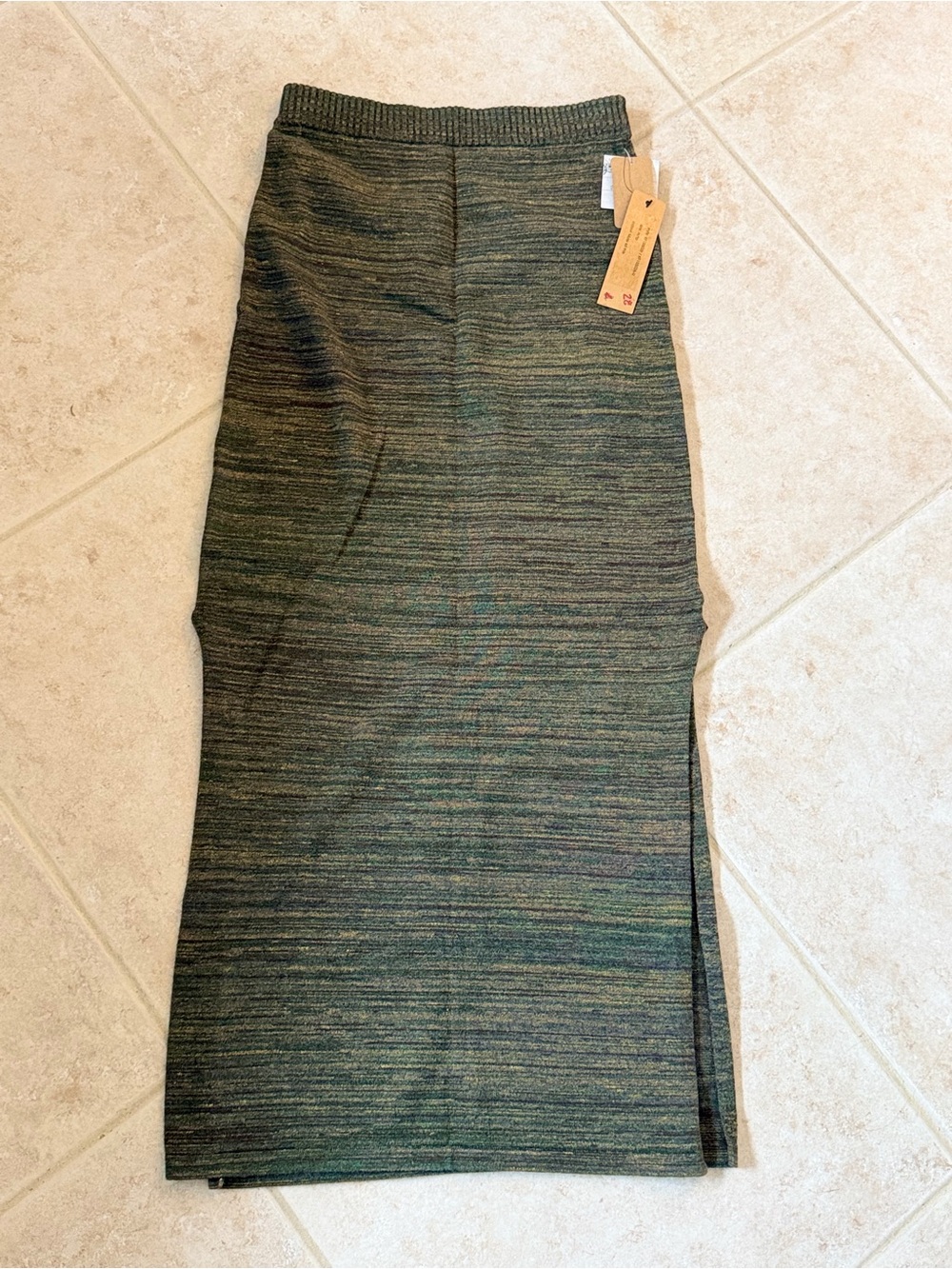 Moss Green Knit Maxi Skirt